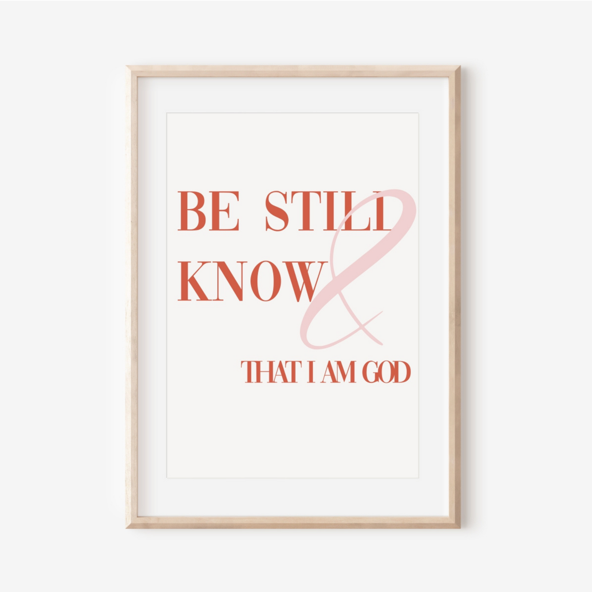 Be still and know